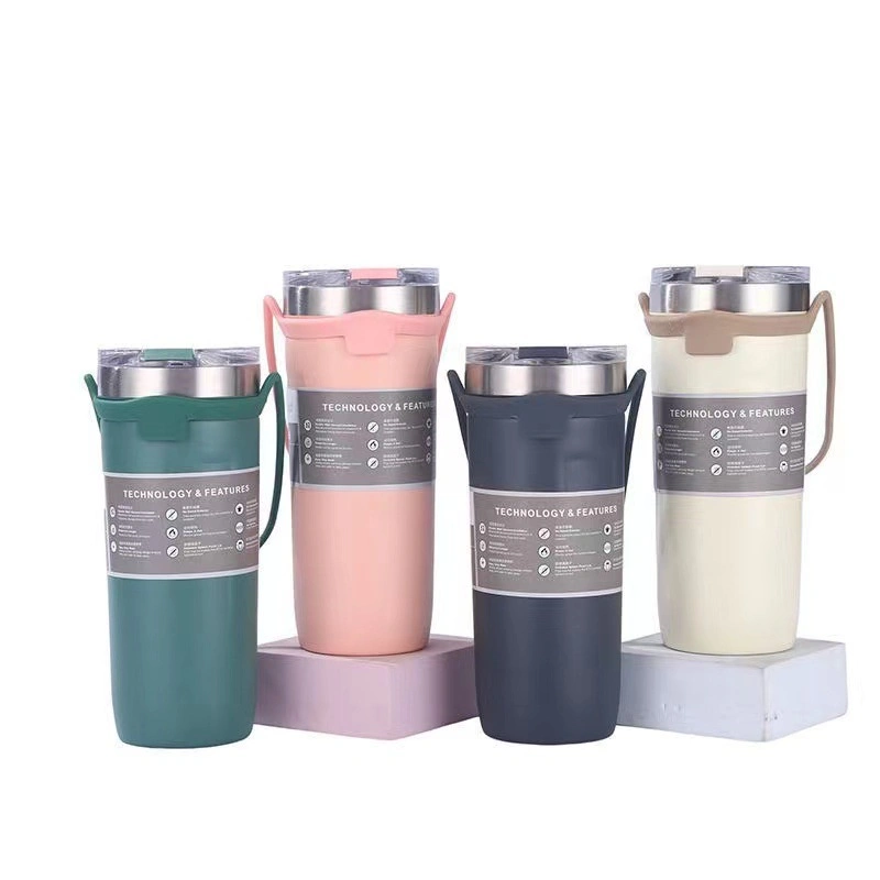 Portable Powder Paint Double Wall Car Coffee Insulated Stainless Steel Keep Hot Drink Cups Tumbler