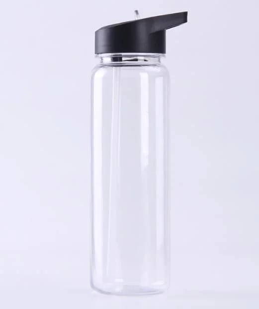 Wholesale Eco-Friendly Custom 750ml BPA Free Gym Cheap Clear Drinking Sports Plastic Water Bottle with Straw