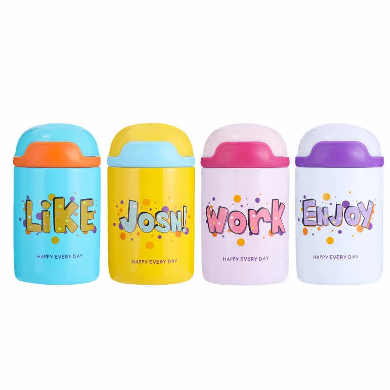 200ml Mini Expression Thermos Cup Cute Cartoon Portable Ins Creative Pocket Cup with Customized Logo